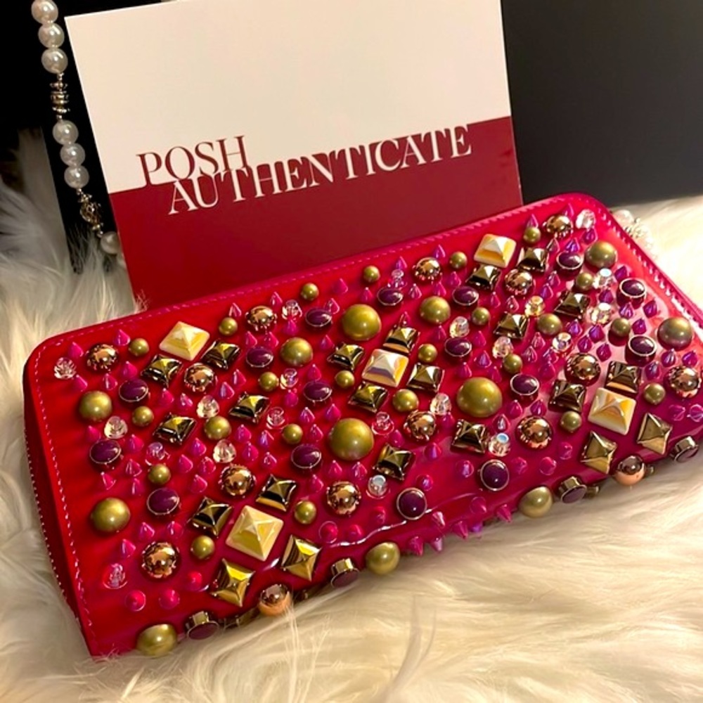 NWOT 💗Authentic 💗Christian Louboutin• Pannettone Studded Wallet - Picture 6 of 17